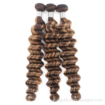 Wholesale Piano Color Ombre Loose Deep Super Quality Double Drawn Human Hair Bundles
